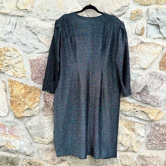 Super sparkly lurex knee length plus size party dress - Picture 4 of 7